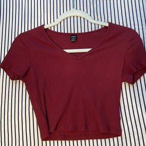 Burgundy Crop Top